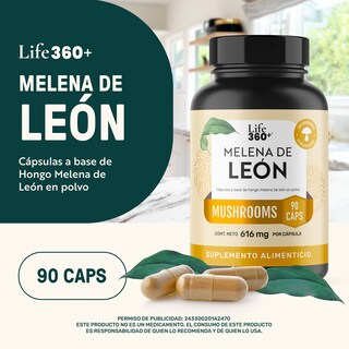 Foto 4 | Foto 4 | Melena De León Mushrooms Life 360+ 90 Cápsulas