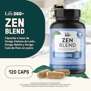 Foto 4 | Foto 4 | Zen Blend Life 360+ 120 Cápsulas Reishi Cola De Pavo