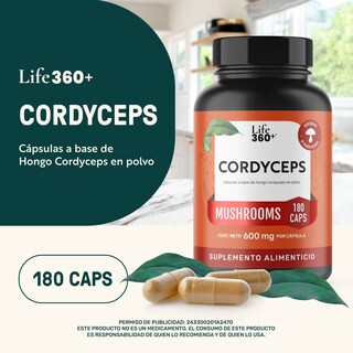 Foto 4 | Foto 4 | Cordyceps Mushrooms Life 360+ 180 Cápsulas Hongo Cordyceps