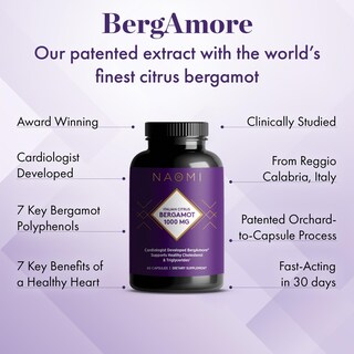 Foto 4 | Foto 4 | Suplemento Naomi Italian Citrus Bergamota 1000 Mg Heart Health - Venta Internacional.