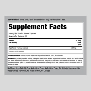 Foto 2 | Foto 2 | Suplemento De Extracto De Lúpulo Piping Rock 700 Mg 180 Cápsulas - Venta Internacional.
