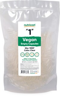 Foto 1 | Foto 1 | Cápsulas Vacías Nutricost, Tamaño 1, Veganas, 1000 Cápsulas Transparentes - Venta Internacional.
