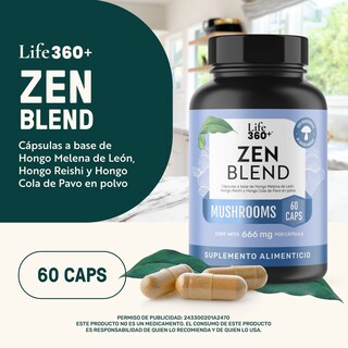 Foto 4 | Foto 4 | Zen Blend Life 360+ 60 Cápsulas Reishi Cola De Pavo