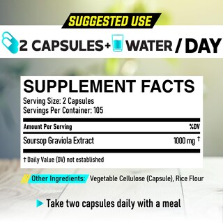 Foto 5 | Foto 5 | Suplemento Dedicad: Hojas De Guanábana Y Graviola, Cápsulas De 1000 Mg - Venta Internacional.