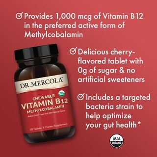 Foto 5 | Foto 5 | Suplemento De Vitamina B12 Masticable Dr. Mercola 30 Comprimidos - Venta Internacional.