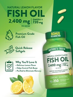 Foto 5 | Foto 5 | Suplemento De Aceite De Pescado Para Eructos De Nature's Truth 2400 Mg 250 Cápsulas Blandas - Venta Internacional.
