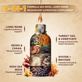 Foto 2 | Foto 2 | Suplemento B Beworths Lion's Mane Mushroom Con Musgo Marino, 60 Ml - Venta Internacional.