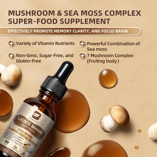 Foto 3 | Foto 3 | Suplemento B Beworths Lion's Mane Mushroom Con Musgo Marino, 60 Ml - Venta Internacional.