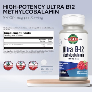 Foto 3 | Foto 3 | Suplemento Kal Ultra B12 De Metilcobalamina 10,000 Mcg 30 Tabletas - Venta Internacional.