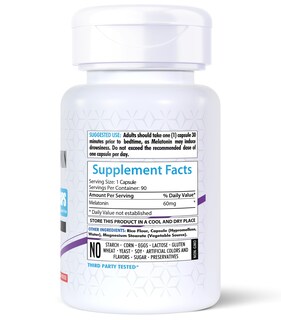 Foto 2 | Foto 2 | Supplement Healthfare Melatonin 60 Mg 90 Cápsulas Vegetarianas - Venta Internacional.
