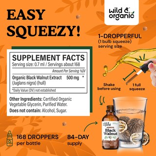 Foto 3 | Foto 3 | Tintura Desintoxicante De Nuez Negra Salvaje Y Orgánica 120 Ml Sin Alcohol - Venta Internacional.