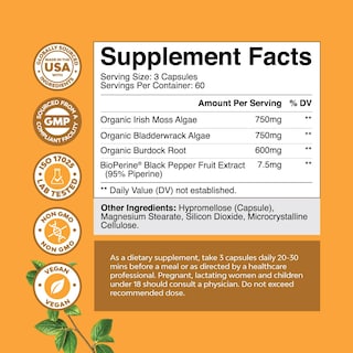 Foto 2 | Foto 2 | Suplemento Natures Craft Organic Irish Sea Moss, 2100 Mg - Venta Internacional.
