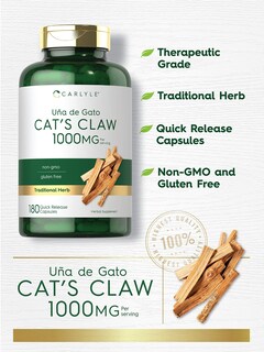 Foto 3 | Foto 3 | Suplemento Carlyle Cat's Claw, Cápsulas De 1000 Mg, 180 Unidades - Venta Internacional.