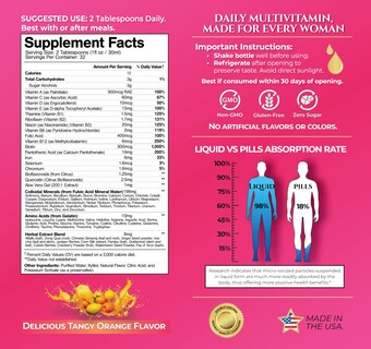 Foto 2 | Foto 2 | Multivitamínico Líquido Tropical Oasis Para Mujer, 32 Dosis, Sin Azúcar - Venta Internacional.