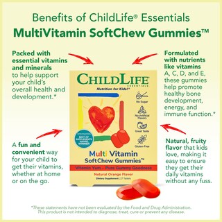 Foto 5 | Foto 5 | Gomitas Softchew Multivitamínicas Childlife Essentials Kids 27 Comprimidos - Venta Internacional.