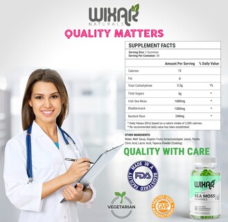Foto 5 | Foto 5 | Suplementos Wixar Naturals Sea Moss Gomies 60 Gomitas Veganas - Venta Internacional.