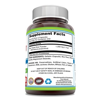 Foto 3 | Foto 3 | Suplemento De Arroz De Levadura Roja De Pure Naturals, 1200 Mg, 480 Cápsulas - Venta Internacional.
