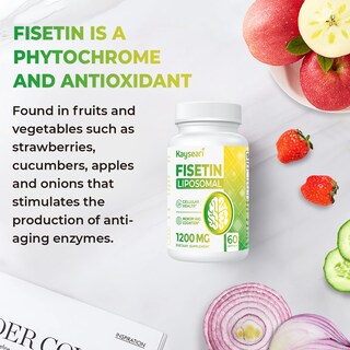 Foto 5 | Foto 5 | Suplementos Kayseari Fisetin 1200 Mg Liposomal 98% Puro 60 Cápsulas - Venta Internacional.