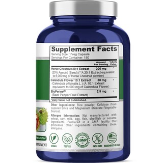 Foto 2 | Foto 2 | Suplemento De Extracto De Castaño De Indias Nusapure 300 Mg X 180 Cápsulas - Venta Internacional.