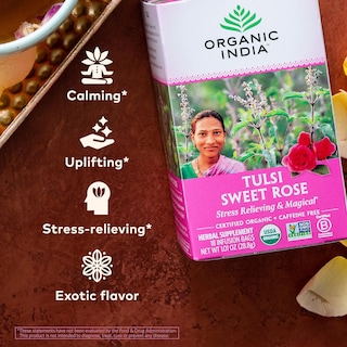 Foto 3 | Foto 3 | Té De Hierbas Organic India Tulsi Sweet Rose, 18 Bolsas, Paquete De 3 - Venta Internacional.