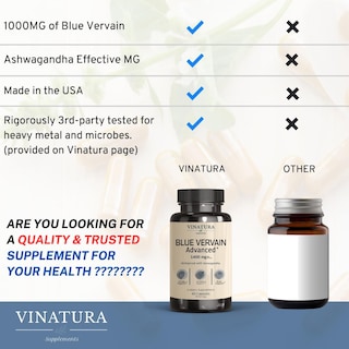 Foto 5 | Foto 5 | Suplemento Vinatura Blue Vervain Advanced Con Ashwagandha 60 Cápsulas - Venta Internacional.