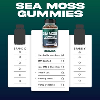 Foto 4 | Foto 4 | Gomitas Sea Moss Dorado Nutrition De 3000 Mg Con Bladderwrack - Venta Internacional.