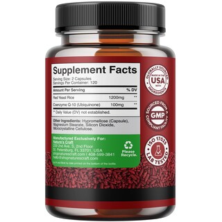 Foto 2 | Foto 2 | Suplemento De Arroz De Levadura Roja Artesanal De Natures, 1200 Mg Con 100 Mg De Coq10 - Venta Internacional.