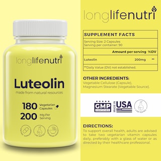 Foto 2 | Foto 2 | Suplemento Longlife Nutri Luteolin 200 Mg 180 Cápsulas - Venta Internacional.