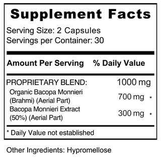 Foto 7 | Foto 7 | Suplemento Jiva Botanicals Bacopa Monnieri 300 Mg 60 Cápsulas - Venta Internacional.