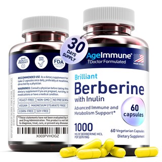 Foto 2 | Foto 2 | Suplemento Ageimmune Berberine 1000 Mg Con Prebiótico De Inulina - Venta Internacional.
