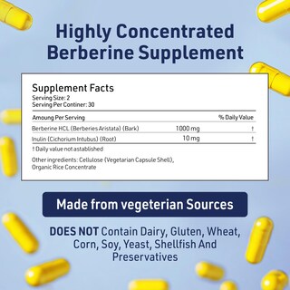 Foto 3 | Foto 3 | Suplemento Ageimmune Berberine 1000 Mg Con Prebiótico De Inulina - Venta Internacional.