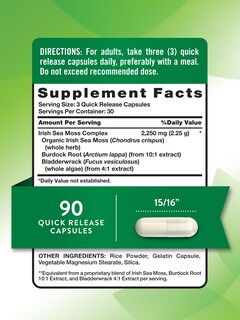 Foto 2 | Foto 2 | Suplemento Nature's Truth Irish Sea Moss 2.250 Mg 90 Cápsulas - Venta Internacional.