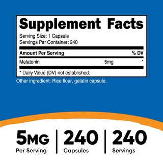 Foto 2 | Foto 2 | Suplemento Nutricost Melatonin 5 Mg 240 Cápsulas Sin Ogm - Venta Internacional.