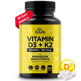 Foto 1 | Foto 1 | Suplemento Herbame De Vitamina D3 5000 Ui + K2 de 90 Cápsulas-Venta Internacional