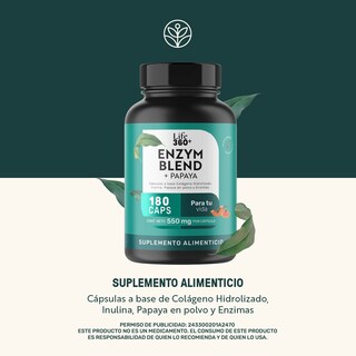 Foto 2 | Foto 2 | Enzym Blend Life 360+ 180 Cápsulas Bromelina Papaína Lipasa