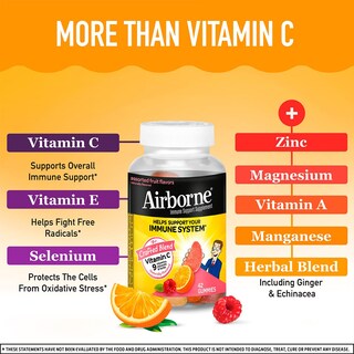 Foto 6 | Foto 6 | Gomitas de Vitamina C Supplement Airborne de 750 Mg 42 Unidades Paquete de 2 - Venta Internacional
