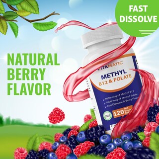 Foto 3 | Foto 3 | Suplemento Vitamínico de Metil Folato y Vitamina B12 Con P-5-p 120 Tabletas - Venta Internacional