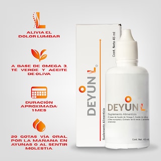 Foto 5 | Foto 5 | Suplemento Alimenticio Deyun L 45ml Alivio Natural del Dolor Lumbar Hasta 30 Días de Bienestar y Movilidad