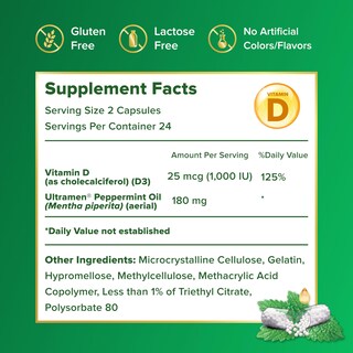 Foto 6 | Foto 6 | Suplemento IBgard de Aceite de Menta con Vitamina D para la Salud Intestinal 48 Cápsulas- Venta Internacional