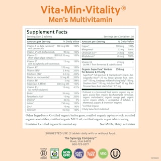 Foto 2 | Foto 2 | Multivitamínico Pure Synergy Vita-Min-Vitality Men 60 Comprimidos - Venta Internacional