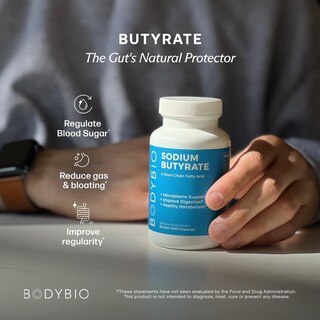 Foto 3 | Foto 3 | Suplemento Bodybio Gut Health Butirato + Sodio 60 Cápsulas - Venta Internacional