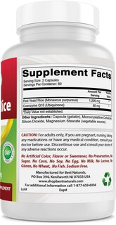 Foto 2 | Foto 2 | Suplemento Best Naturals de Arroz de Levadura Roja con CoQ10 120 Cápsulas - Venta Internacional
