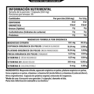 Foto 2 | Foto 2 | Magnesio Fem 90 Cápsulas.