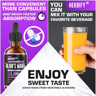 Foto 5 | Foto 5 | Suplemento Herbify Lions Mane Tincture De 120 Ml Para Memoria Y Concentración - Venta Internacional.