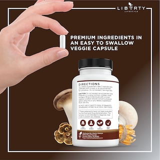 Foto 4 | Foto 4 | Suplemento Liberty Lifestyle Lifestyle Lions Mane Hongo Con Cola De Pavo Reishi Cordyceps Chaga - Venta Internacional.