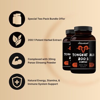 Foto 4 | Foto 4 | Suplemento Naturebell Tongkat Ali 200:1 Extracto 2000 Mg - Venta Internacional.
