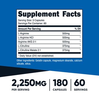 Foto 2 | Foto 2 | Suplemento Nutricost Nitric Oxide Booster 2250 Mg 180 Cápsulas - Venta Internacional.
