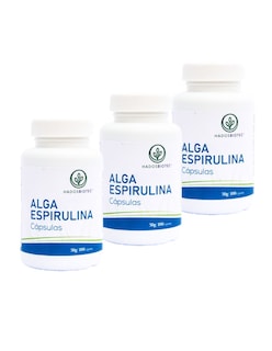 Foto 1 | Foto 1 | Alga Espirulina Cápsulas Hadosbiotec Pack 3 Piezas 100 Cápsulas 50 G C/u Ingredientes Naturales 100% Alga Espirulina Maxima Sin