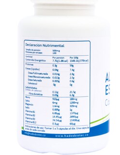 Foto 5 | Foto 5 | Alga Espirulina Cápsulas Hadosbiotec Pack 3 Piezas 100 Cápsulas 50 G C/u Ingredientes Naturales 100% Alga Espirulina Maxima Sin