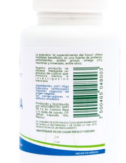 Foto 6 | Foto 6 | Alga Espirulina Cápsulas Hadosbiotec Pack 3 Piezas 100 Cápsulas 50 G C/u Ingredientes Naturales 100% Alga Espirulina Maxima Sin